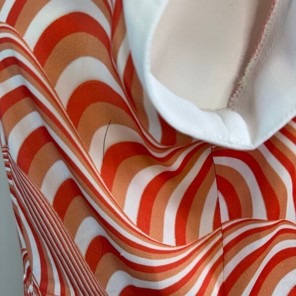 MSK Collection Orange Print Tunic Blouse with Raw Trim sz 44=XL - Picture 11 of 11